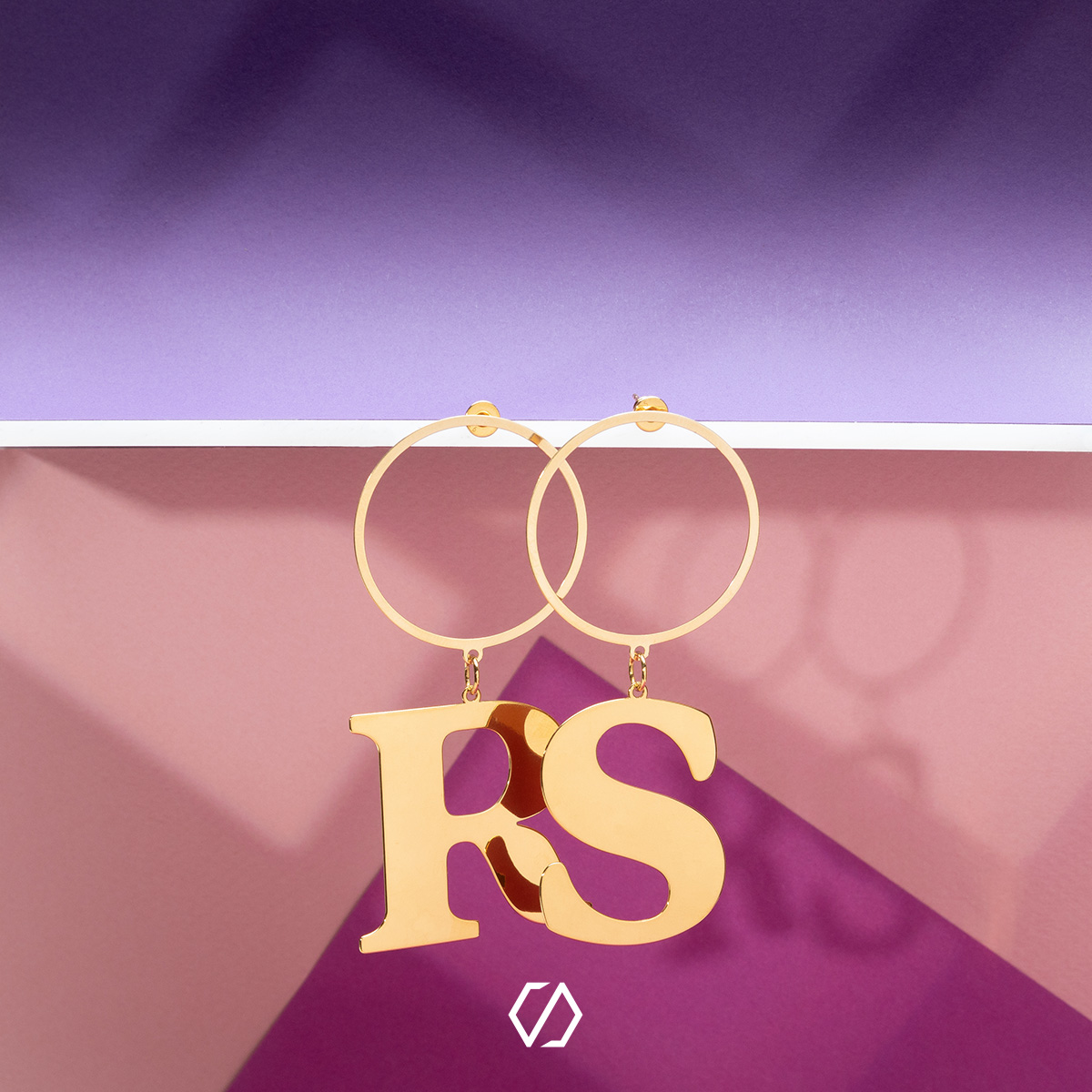 Earrings with letters, AG 925 silver
